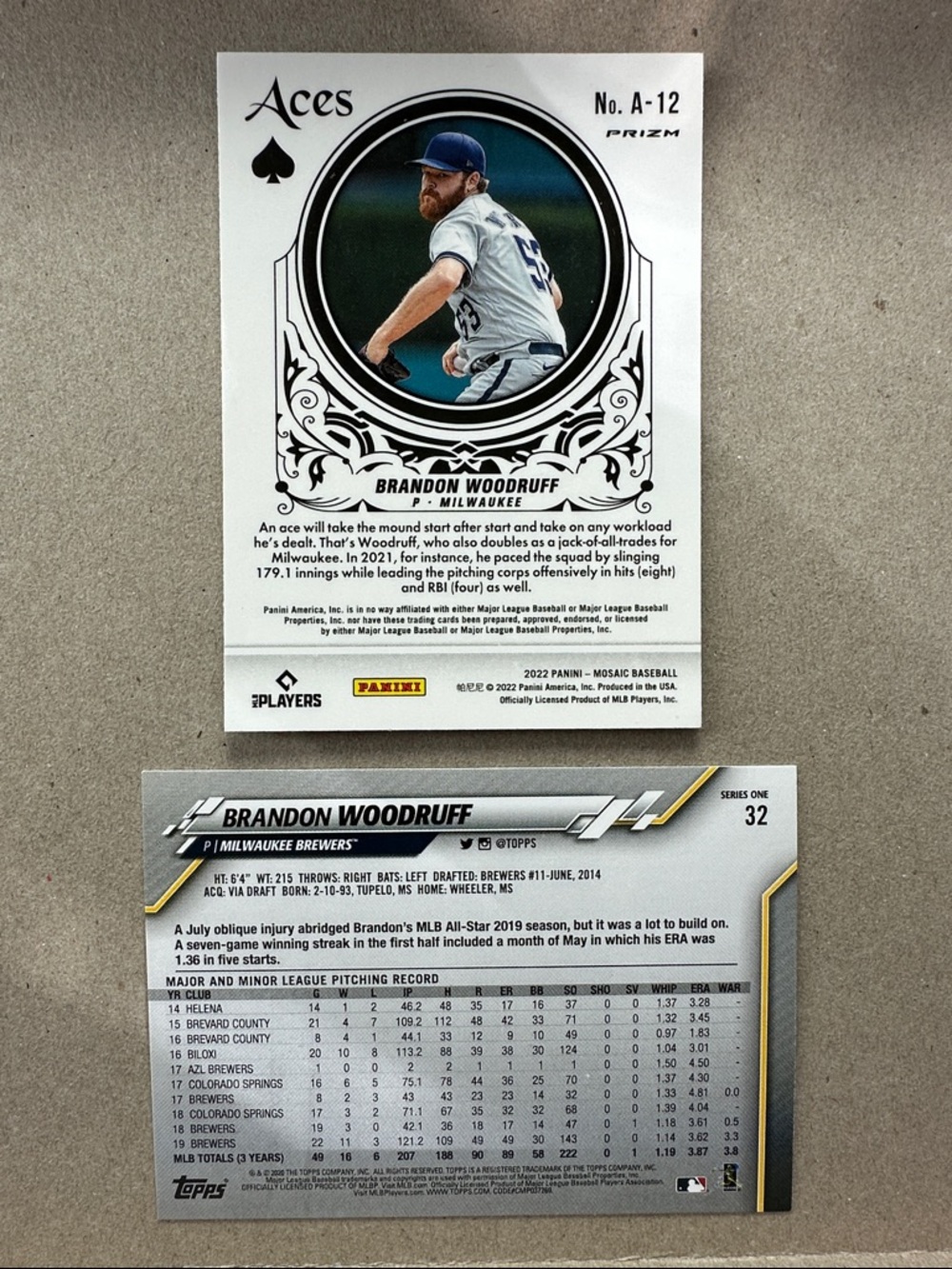 Christian Yelich/Brice Turang w/ Woodruff aces in Brewers lot of 13 - Picture 11 of 13